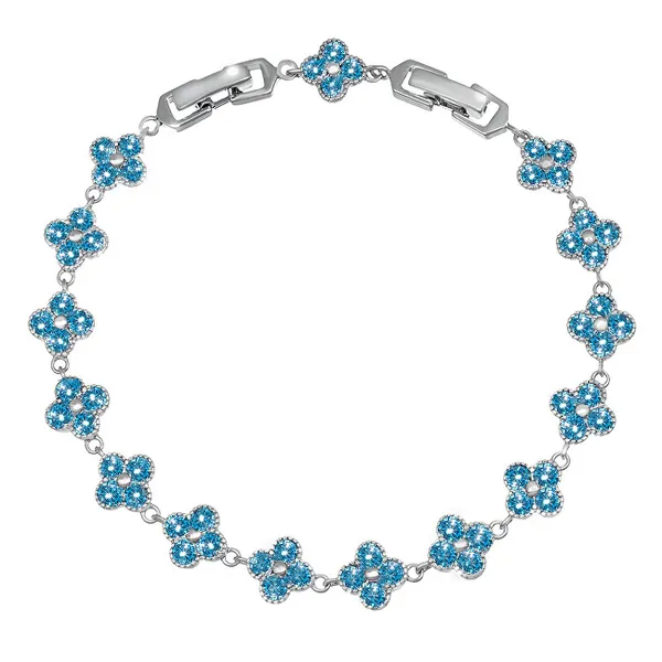 Beautiful bracelet with blue flowers 22289.AQU.R