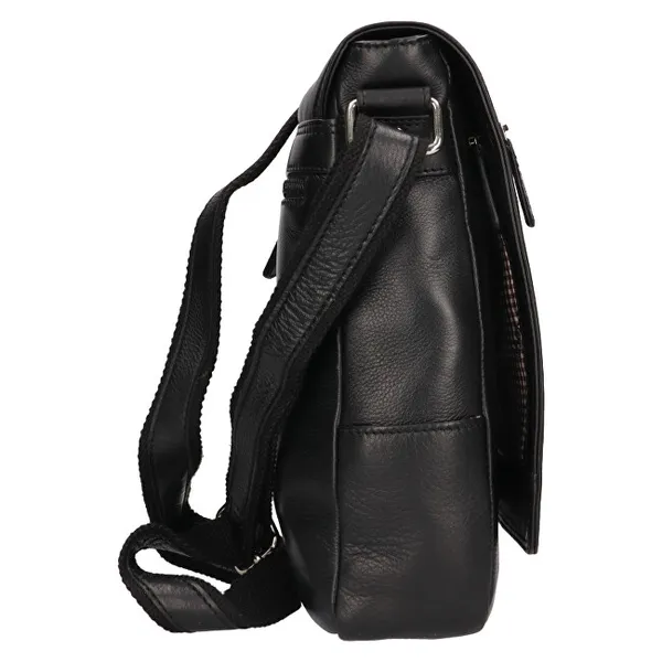 Men's leather crossbody bag LG-655 BLK