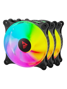 Komplektā 3 ARGB SAVIO BLAST FAN SET 3 x 120mm 3-pin 5V 4-pin 12V