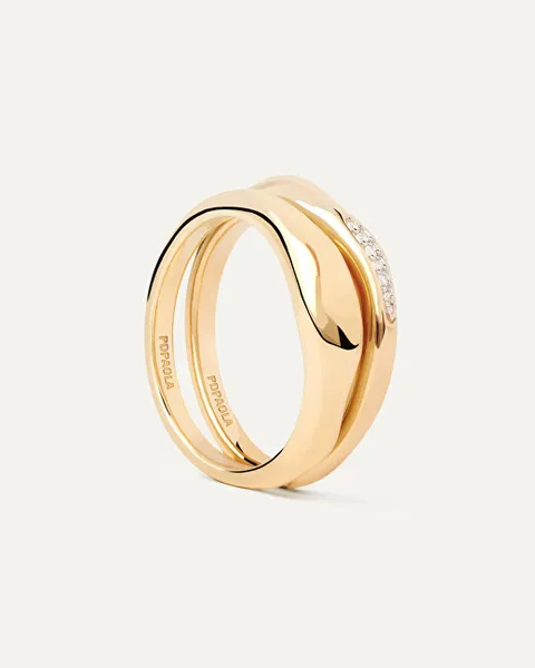 ONDA ESSENTIALS GOLD PLAN RING SET AN01-C21