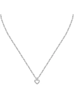 Romantic steel heart necklace Silver LPS10ASD23