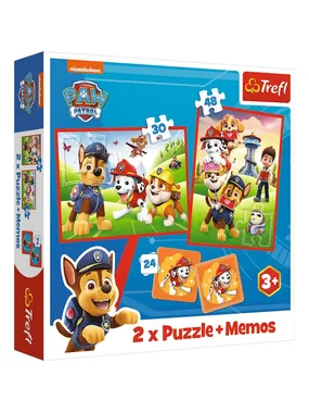 Puzzle 2w1 memos The dog team in action, Paw Patrol
