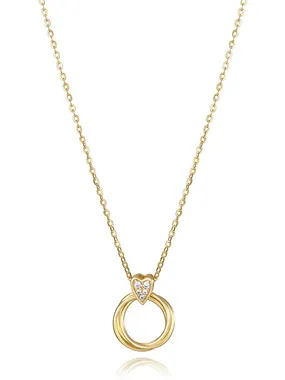 Delicate gold-plated necklace with zircons Trend 13207C100-30