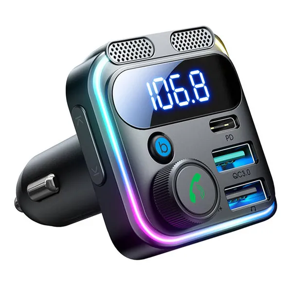 FM Transmitter for Car Joyroom JR-CCB01, Dual-Mic, 48W (Black)