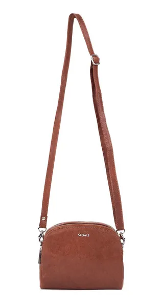 Women's leather crossbody bag 12 Cognac