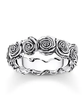 Thomas Sabo TR2488-637-21-58 silver ring with roses Ladies