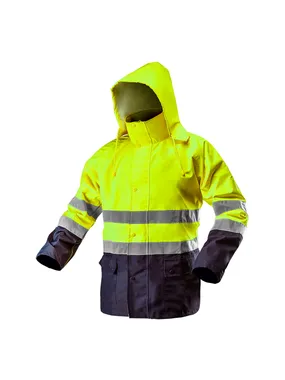 Waterproof warning work jacket, yellow, size XXL