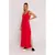 M791 Maxi dress with a deep neckline on the back - red