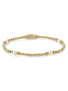 Touch of Pearl Gem Gold Plated Bead Bracelet RR-40136-G
