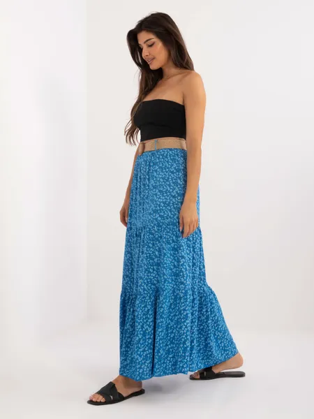 Women's blue ruffle skirt