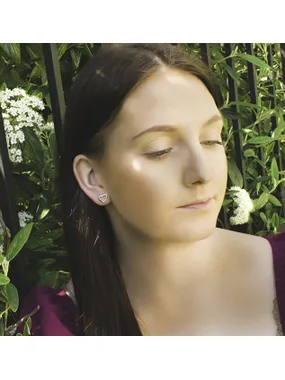 Delicate silver earrings Hearts AGUP2315L