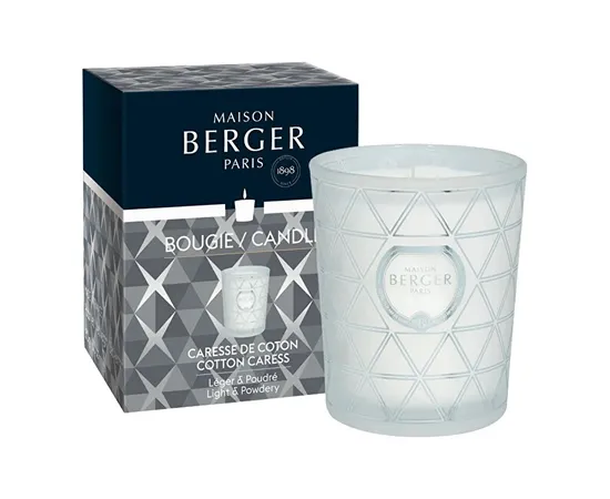 BERGER Geode candle 180g Cotton Caress / Cotton care frosted