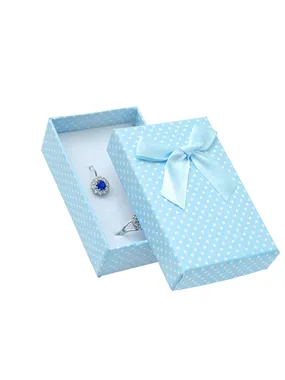 Light blue box with polka dots for jewelry set KK-6/A15