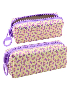 School pencil case Organizer pattern of merrenal scales large purple slider 21x8cm