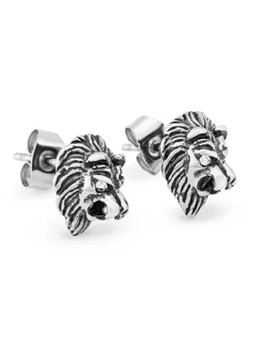 Design steel earrings Lion KS-142