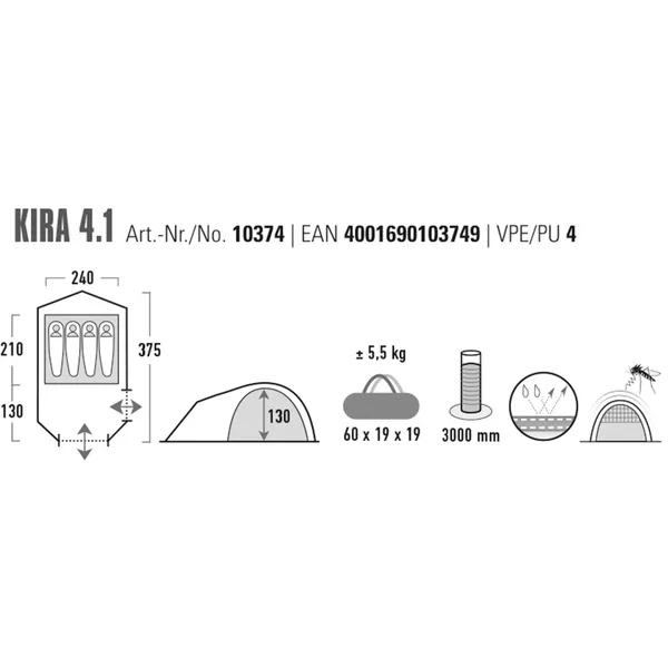 Dome tent Kira 4.1