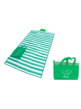 AG366A Beach mat with cushion, green