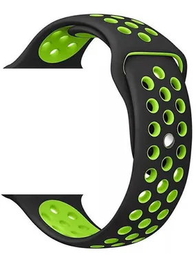 Silicone strap for Apple Watch - Black / Green 42/44/45 mm