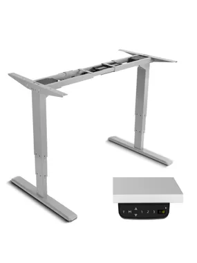Maclean electric desk, height adjustable, without top, gray color for standing-sitting work, max height 125cm, max 100 kg, M