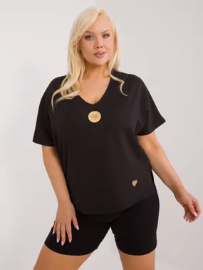 Women's black plus size blouse