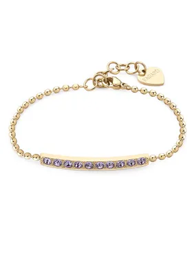 Elegant gold-plated bracelet with purple crystals Dazzly SDZ20