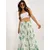 Women's white and green Ruffle skirt