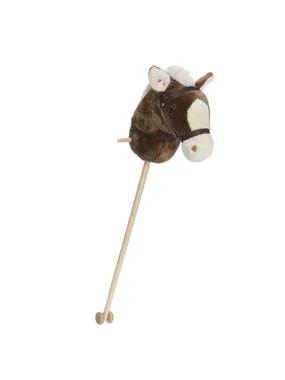 Horse on a stick Hobby Horse brown and white with sound 100cm