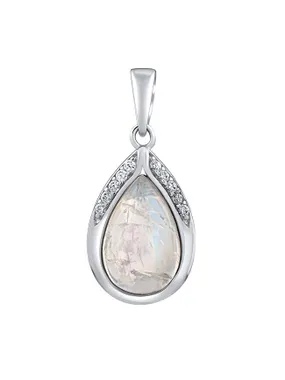 Silver pendant with genuine Moonstone JST13327PMS