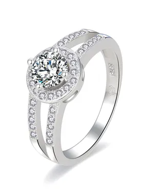 Stylish sparkling ring made of Serafina silver R00027