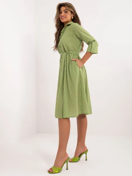 Women's light green shirt dress