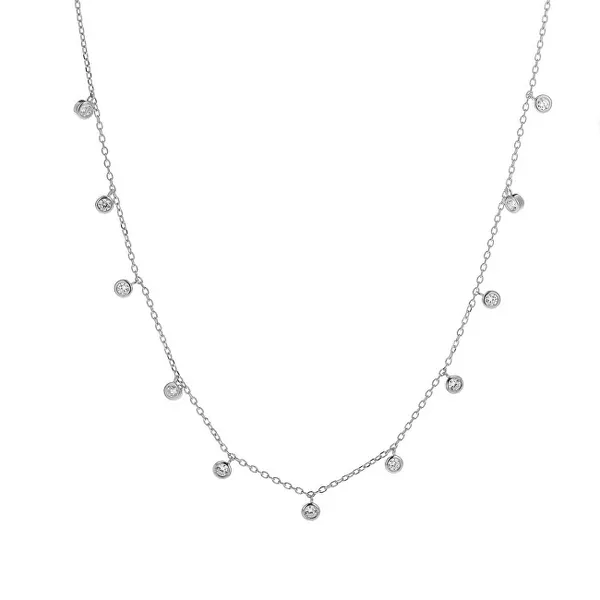 Sparkling silver necklace with cubic zirconia AJNA0033