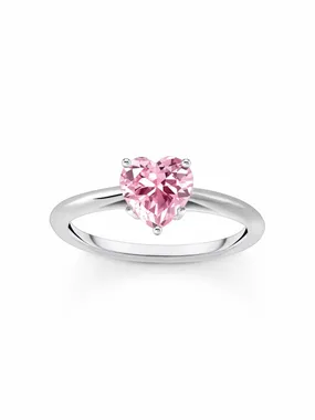 Thomas Sabo TR2476-051-9-54 Silver Ring with pink Stone in Heart Shape Ladies