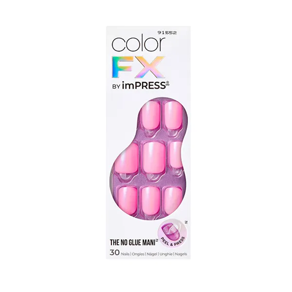 Glue-on nails ImPRESS Color FX - Late Night 30 pcs