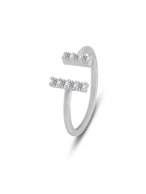 Charming silver ring with zircons RI113W