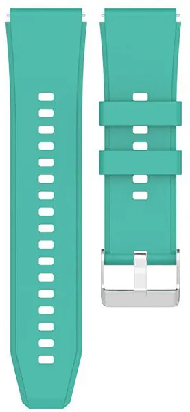 Silicone strap with silver clasp 22 mm - Turquoise