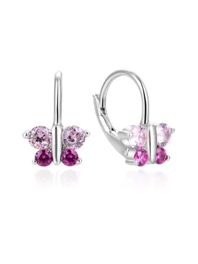 Matching silver earrings with zircons Butterflies AGUC634DL