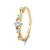 Charming gold-plated ring with zircons RI040Y
