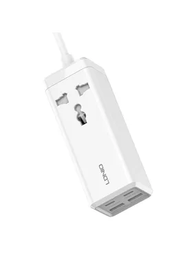 Power strip with 1 AC socket, 2x USB, 2x USB-C LDNIO SC1418, 2500W (white)