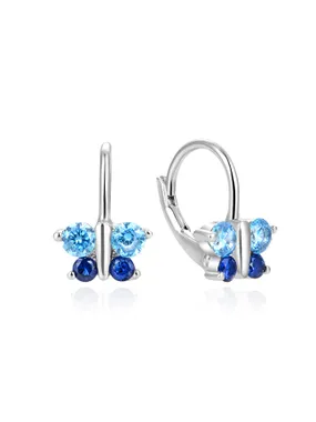 Playful girl earrings with zircons Butterflies AGUC632DL