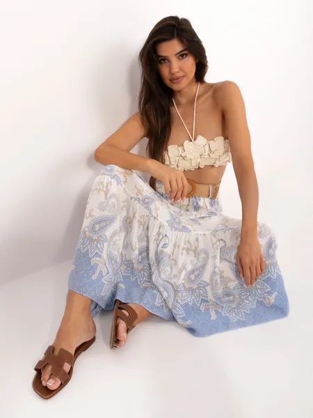 Women's light blue ruffle skirt