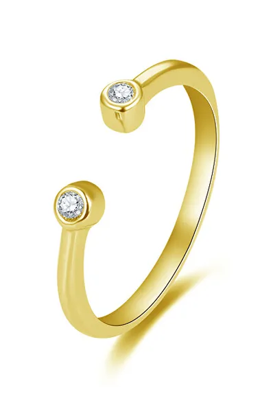 Gold-plated open ring with zircons AGG471-G