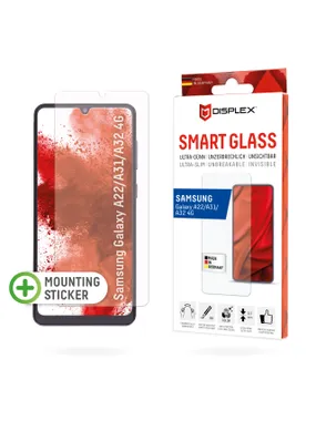 Displex Smart Glass (9H) Samsung Galaxy A22/A31/A32 4G, montāžas uzlīme, neplīstošs, īpaši plāns, neredzams