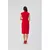 S359 Pencil dress with double neckline - red