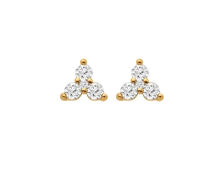 Jac Jossa Soul DE759 Timeless Gold Plated Diamond and Topaz Earrings