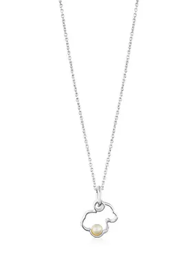 Charming silver necklace with pearl New Silhouette 1000090700 (chain, pendant)