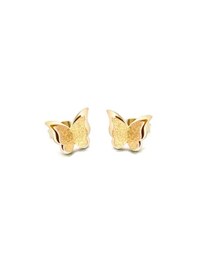 Gold plated butterfly earring Metal Butterfly KES-048-GOLD