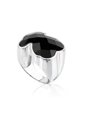 Distinctive silver ring with onyx 1000217914