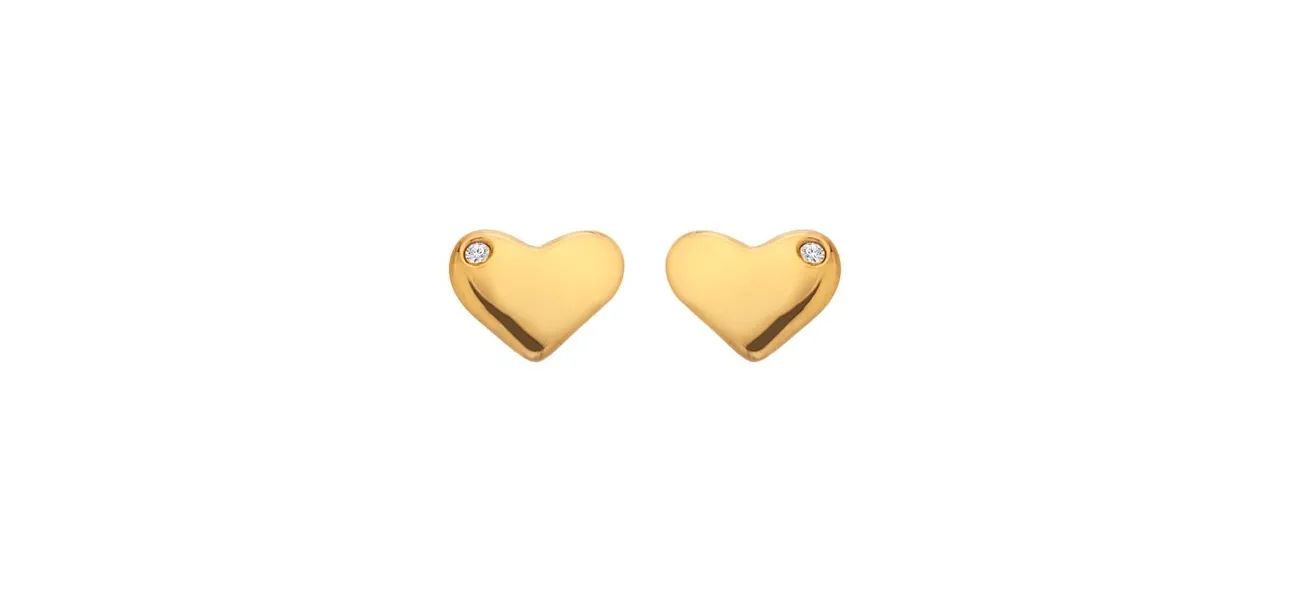 Jac Jossa Soul DE781 Gold Plated Heart Earrings With Genuine Diamonds