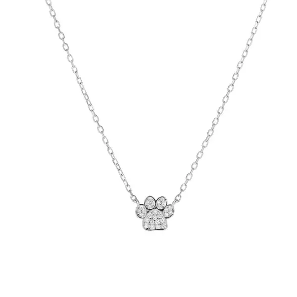 Silver necklace Paw AJNA0026