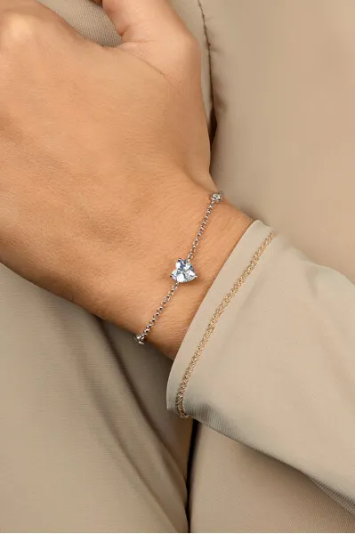 Charming silver bracelet with zircons BRC93W